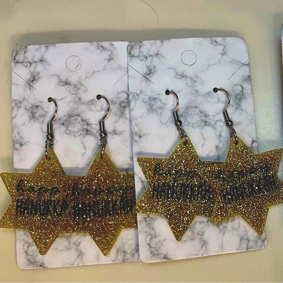 Hanukkah earrings Star of David - Picture 1 of 3